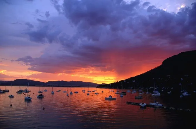 Kosmos sunset over the bay, North West